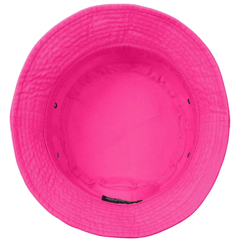 Falari Men Women Unisex Cotton Bucket Hat 100% Cotton Packable for Travel Fishing Hunting Summer Camp (L/XL, Hot Pink) - Image 4